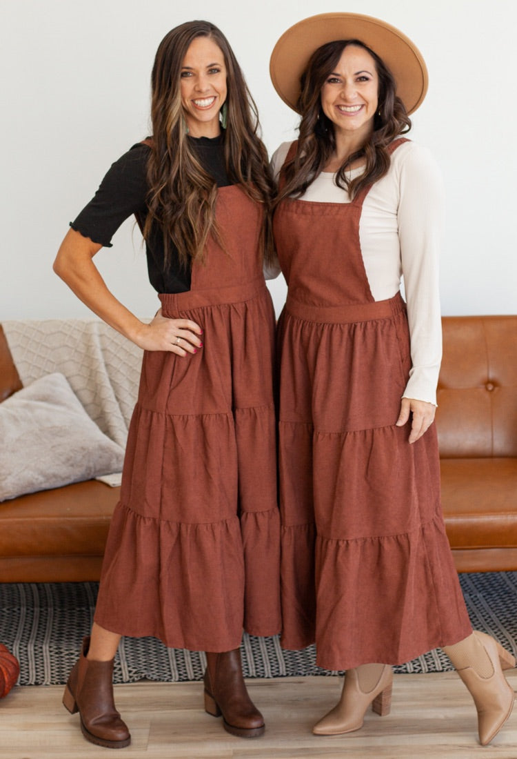 Cassie Tiered Overall Jumper Midi Dress x Large / Autumn Glaze Cassie Tiered Overall Jumper Midi Dress x Large / Autumn Glaze