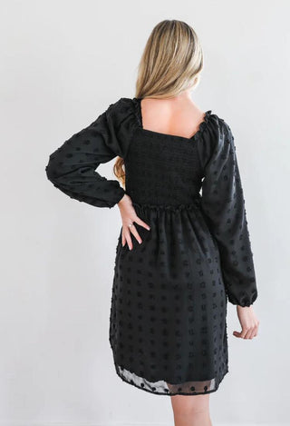 Danielle swiss dot dress back