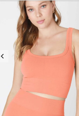 Coral Crop tank top