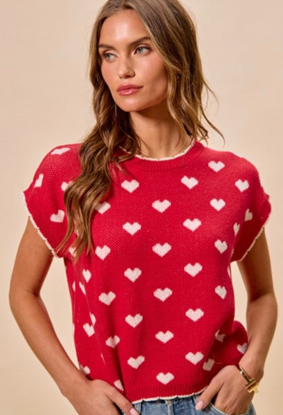 Monroe Red Heart Sweater