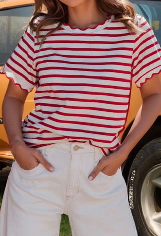Haven Red Striped Top
