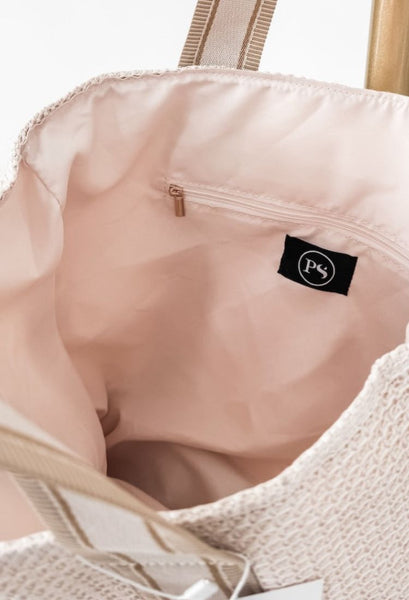 Ruby Rafia Tote Bag in Cream