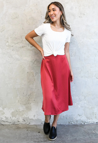 Silk Midi Skirt