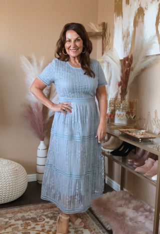 light blue lace dress