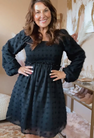 Long sleeve black dress