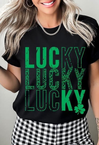 Lucky Graphic Tee in Black