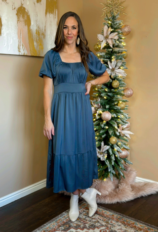 Blue dress for christmas events
