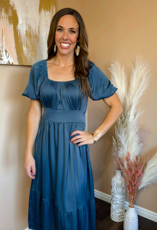 Blue dress for wedding guest