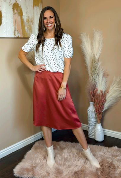 Silk Midi Skirt