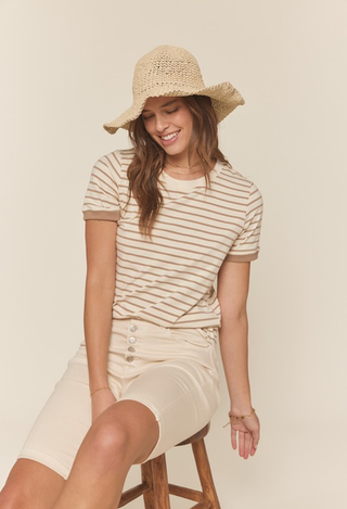 Cream white button fly shorts