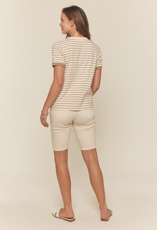 back view cream bermuda shorts