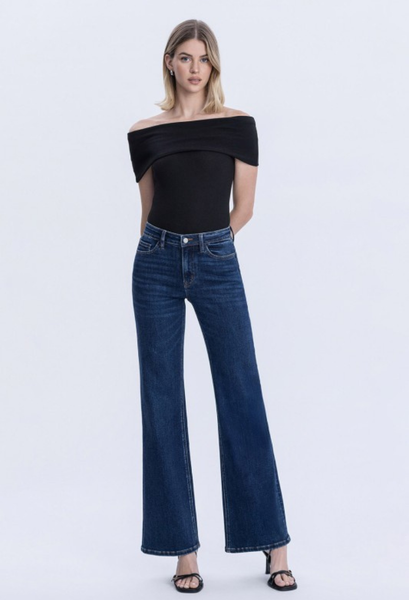 Vervet High Rise Vintage Flare Jeans in dark wash