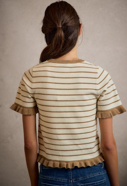 Cream stripe sweater back view