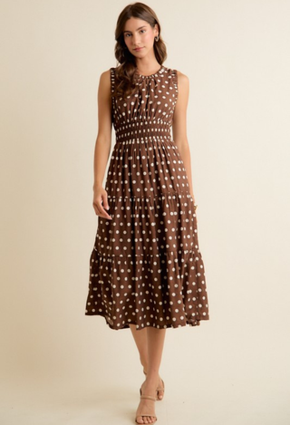 Pretty Woman Brown polka dot dress