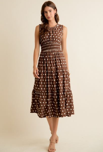 Pretty Woman Brown polka dot dress
