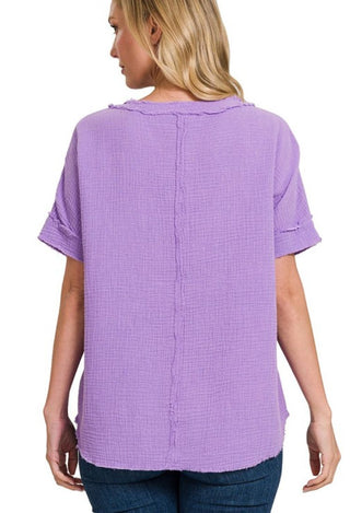 Eden purple tunic top for women back view