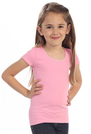 Bella Cap sleeve stretch tee in pink