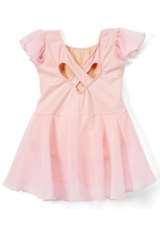 Girls pink dance dress back view