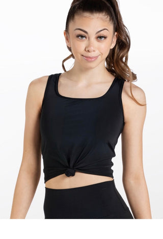 Knot detail black crop top