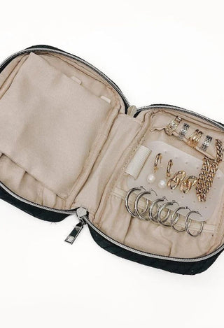 black jewelry travel case
