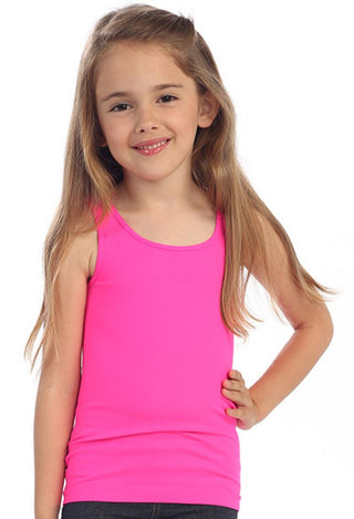 Girls Fushia Piink Dance Tank Top