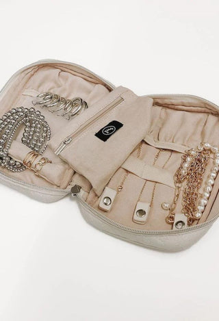 Cream jewelry travel box
