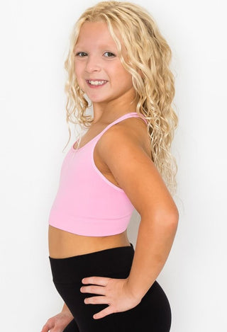 Girls pink dance bra