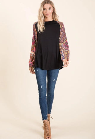 Boho Raglan top