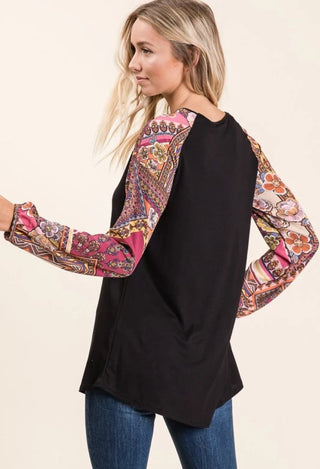 Boho Raglan Top-Final Sale