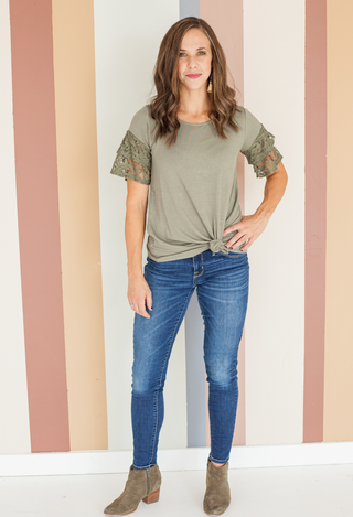Venice Lace Top olive