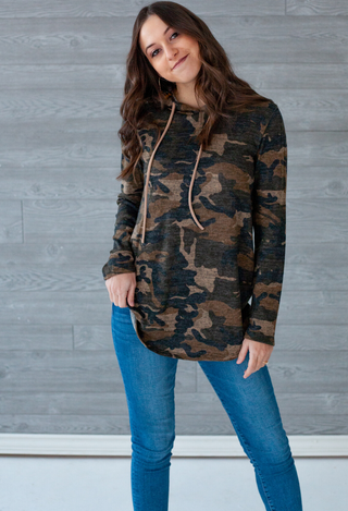 Camo Hoodie with jeans