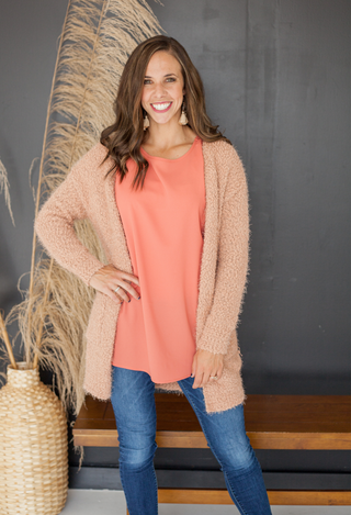 Manhattan Cardigan in clay