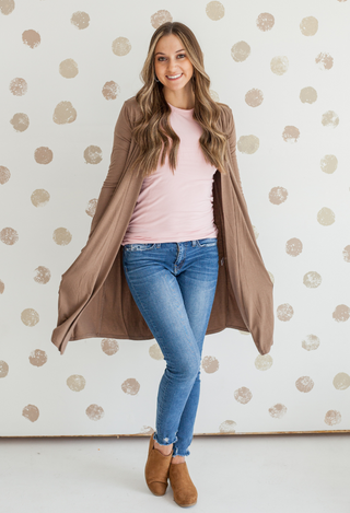 caraway duster in mocha