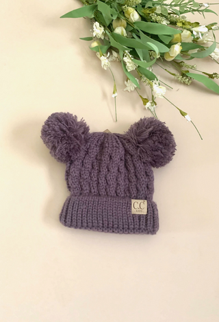 purple kids knit hat