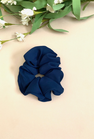 navy chiffon hair scrunchie