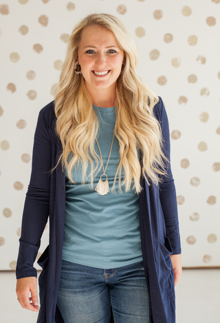caraway duster cardigan in navy