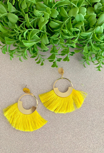 sunshine yellow tassel earrings