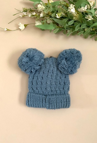 denim double pom kids hat