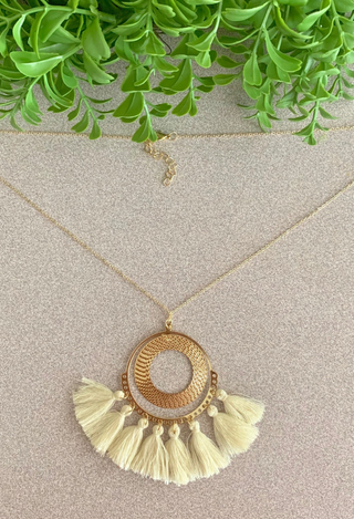 Cream Tassel necklace