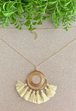 Cream Double Circle Fan/gold