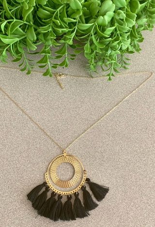 black tassel necklace