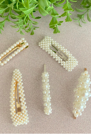 pearl hair clips