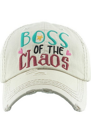 Boss of the Chaos Hat in creamy white
