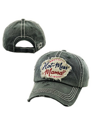 Hot mess mama hat in grey