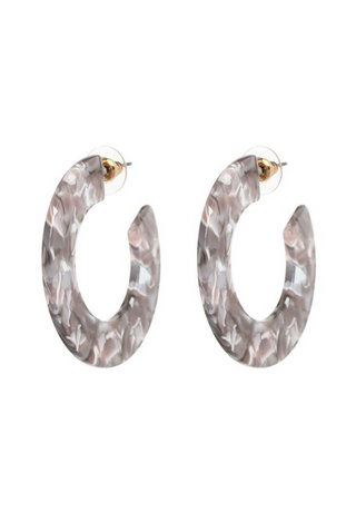 grey Marbled Earrings