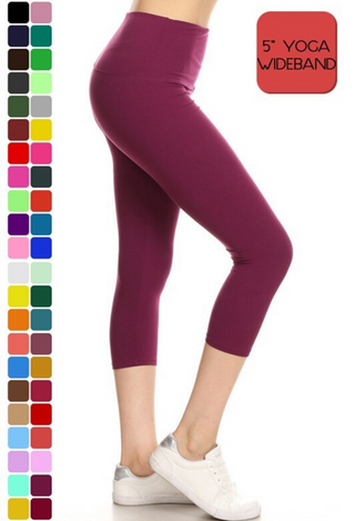 Ultra soft capri leggings in wine