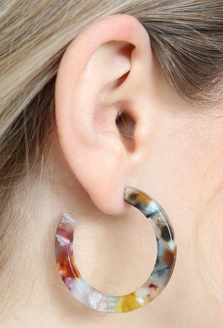 Marble Hoop earrings in multi color