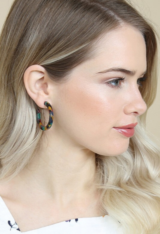 Marble Hoop earrings in muti color