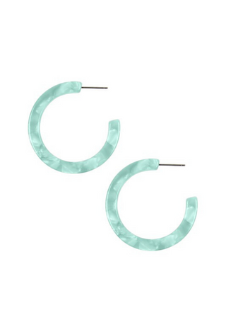Marble Hoop earrings in mint