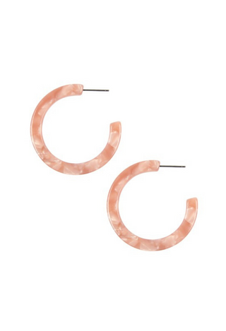 Marble Hoop earrings in blush